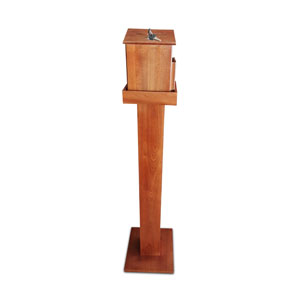 Wood Offering Box and Stand Combo - Oak Brown Signs and Stands