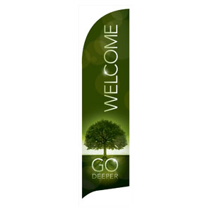 Deeper Roots Welcome  Flag Banner