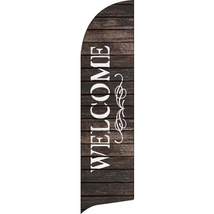 Rustic Charm Welcome Flag Banner Flag Banner