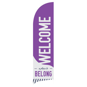 To Belong Purple Flag Banner