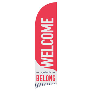 To Belong Red Flag Banner