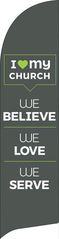 Banners, New Years, ILMC Believe Love Serve, 2' x 8.5'