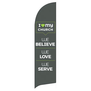 ILMC Believe Love Serve Flag Banner