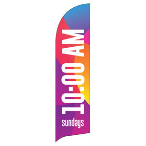 Curved Colors 10 AM Flag Banner