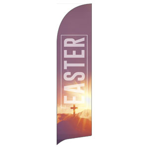 Easter Sunrise Cross Flag Banner