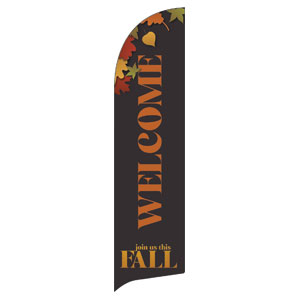 Join Us This Fall Leaves Flag Banner