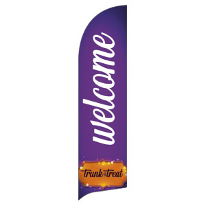 Trunk Or Treat Purple Flag Banner