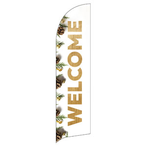 Join Us Christmas Pinecones Flag Banner