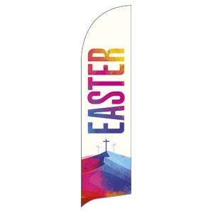 Colorful Easter Crosses Flag Banner