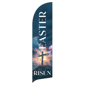 Easter He Is Risen Flag Banner