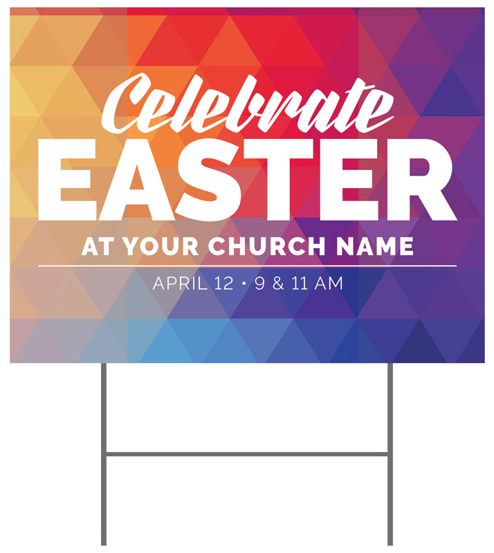 Yard Signs, Easter, Geometric Bold Easter, 18 x 24