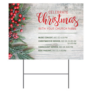Christmas Branches and Berries YardSigns