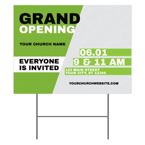 Grand Opening Invite Green YardSigns