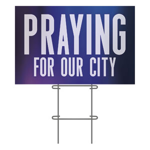 Aurora Lights Praying For Our City 36"x23.5" Large YardSigns