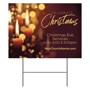 Celebrate Christmas Candles YardSigns