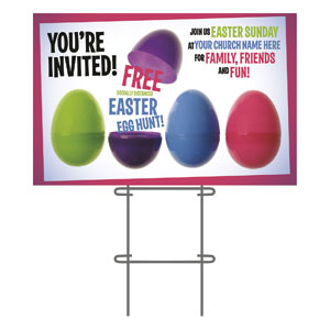 Egg Hunt Plastic Eggs 36"x23.5" Large YardSigns