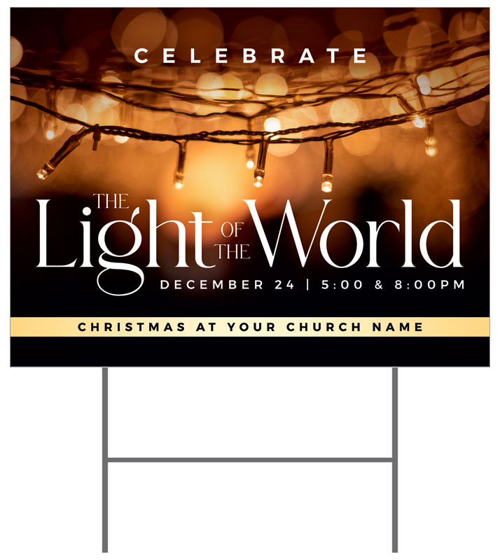Yard Signs, Christmas, Celebrate Light of the World, 18 x 24