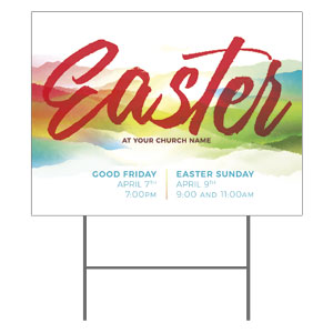 Easter Watercolor Mountains YardSigns