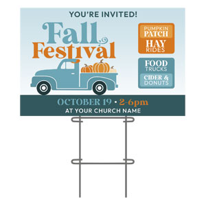 Fall Festival Truck 36"x23.5" Large YardSigns