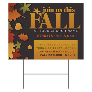 Join Us This Fall Leaves 18"x24" YardSigns
