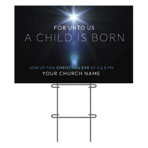 Unto Us A Child is Born 36"x23.5" Large YardSigns