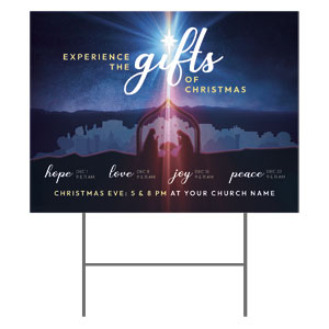 Experience the Gifts of Christmas 18"x24" YardSigns