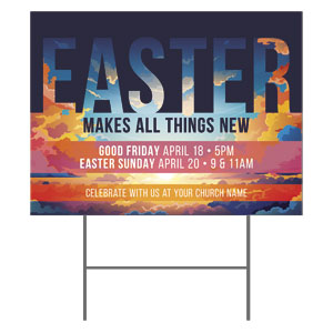 Easter Colorful Clouds 18"x24" YardSigns