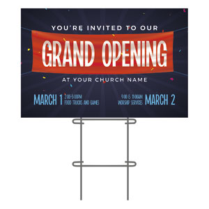 Grand Opening Banner 36"x23.5" Large YardSigns